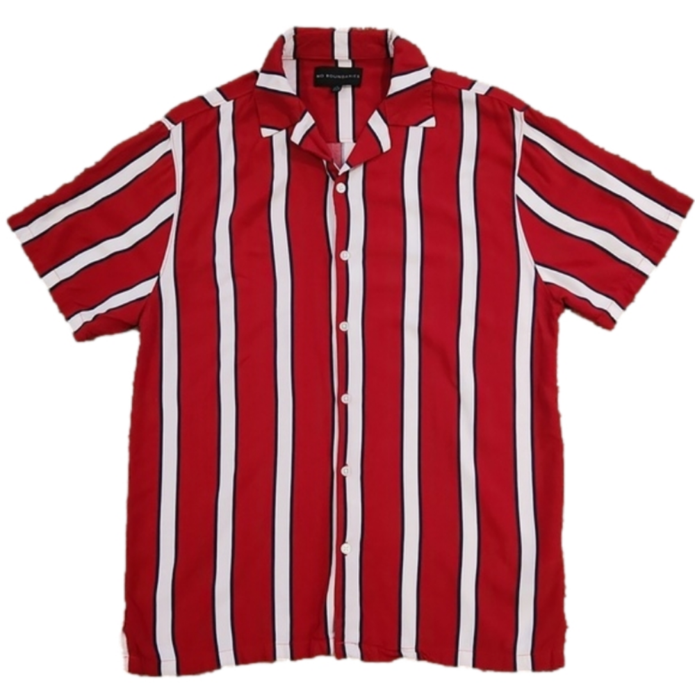 3/$20 No Boundaries Red White & Blue Striped Button-Up Shirt